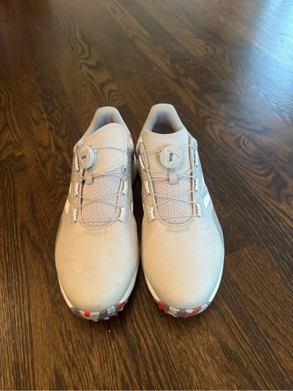 adidas Neutral Beige Slip-On Golf Shoes with Subtle Pattern
